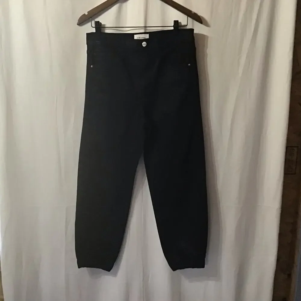 $258 Revolve FRAME Women's Size 29 Lounge Black Jogger Jean in Noir Coated 27 - Picture 3 of 10